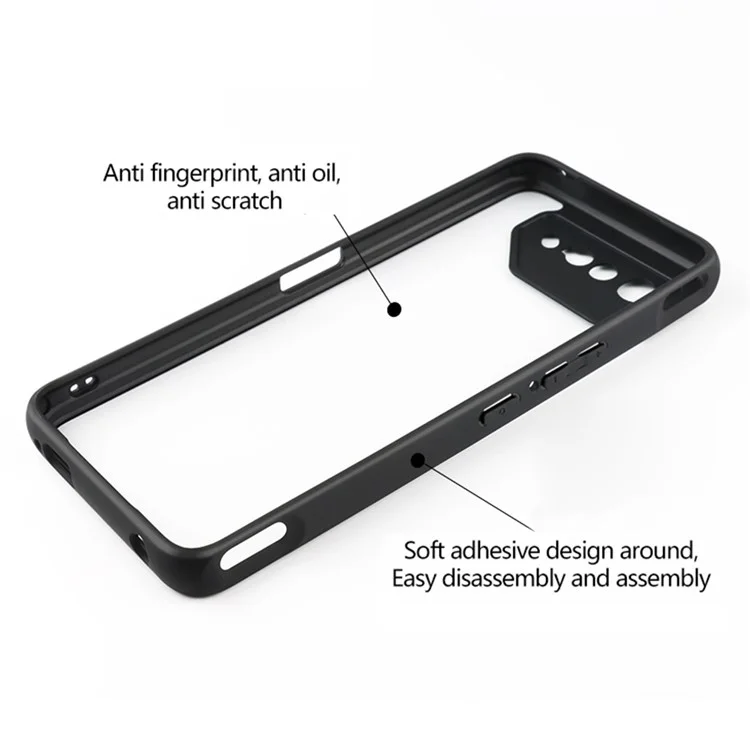 Carcasa del teléfono móvil Asus ROG Phone 7 5G, transparente, anti-polvo, flexible TPU + PC duro