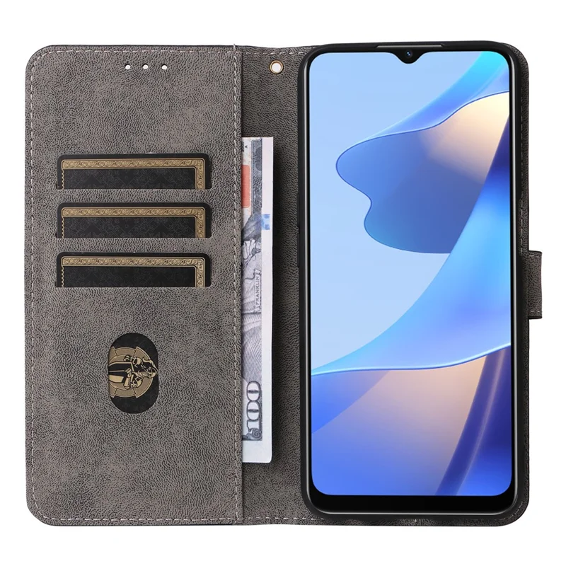 For Oppo A16 / A16s / A54 4G / A55 / A55 5G / A53s 5G / A54s Stand Phone Cover RFID Blocking Wallet Leather Case with Strap - Blue