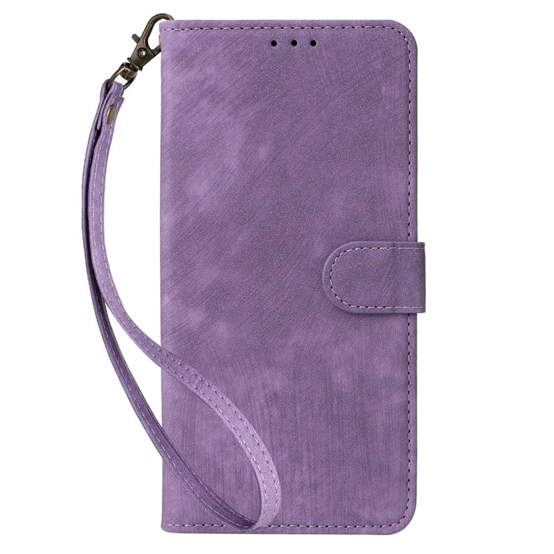 For Oppo A16 / A16s / A54 4G / A55 / A55 5G / A53s 5G / A54s Stand Phone Cover RFID Blocking Wallet Leather Case with Strap - Purple