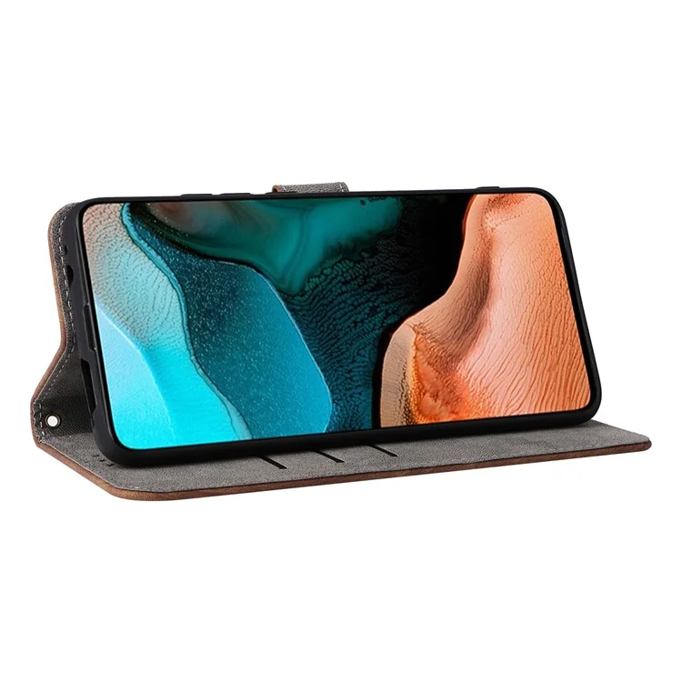 Para Xiaomi Poco F2 Pro / Redmi K30 Pro / K30 Pro Zoom / K30 Ultra Cubierta a prueba de arañazos Cartera con bloqueo RFID Funda de cuero con soporte y correa - Marrón