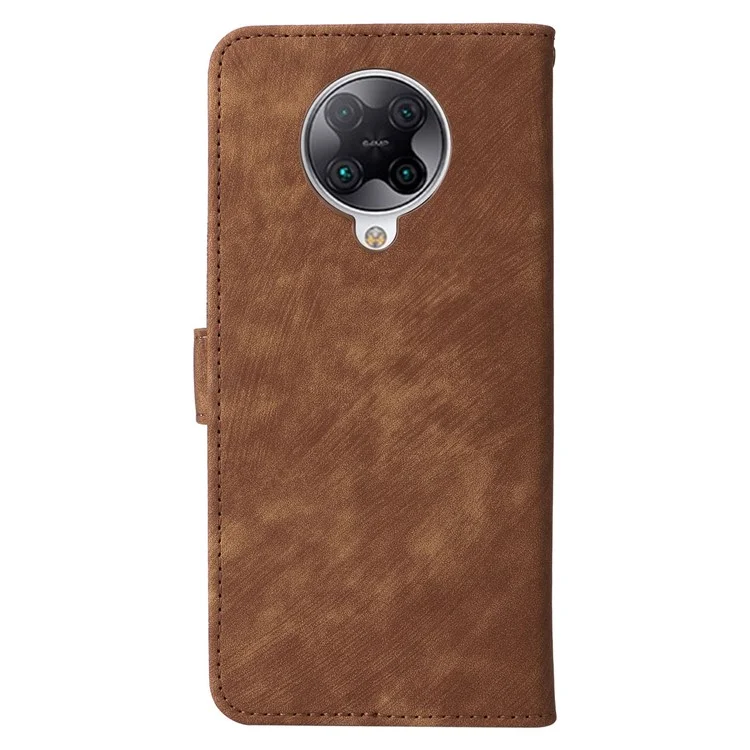 Para Xiaomi Poco F2 Pro / Redmi K30 Pro / K30 Pro Zoom / K30 Ultra Cubierta a prueba de arañazos Cartera con bloqueo RFID Funda de cuero con soporte y correa - Marrón