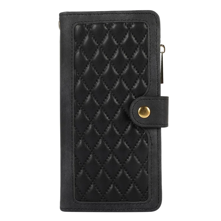 For Samsung Galaxy A52 4G / 5G / A52s 5G Leather Phone Case Multiple Card Slots Zipper Pocket Cover - Black
