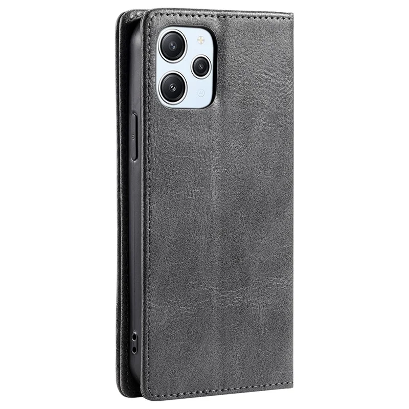 TTUDRCH Стиль 007 RFID-блокирующий чехол для Xiaomi Redmi 12 4G Stand Phone Case Wallet Leather Cover - Grey