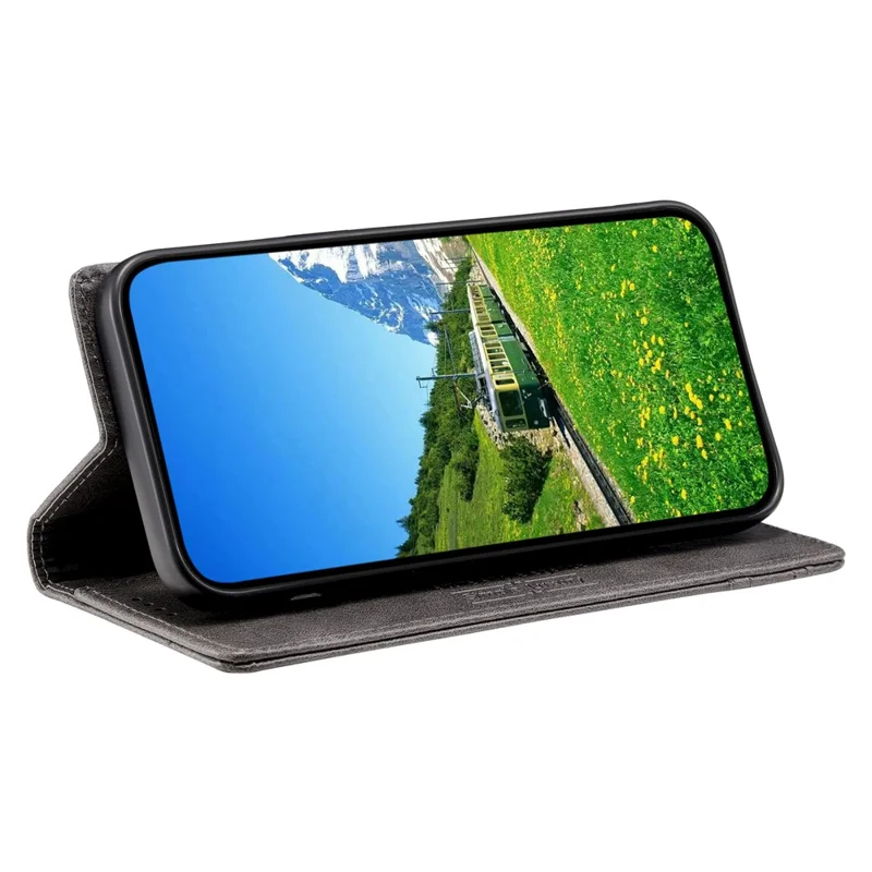 TTUDRCH Стиль 007 RFID-блокирующий чехол для Xiaomi Redmi 12 4G Stand Phone Case Wallet Leather Cover - Grey