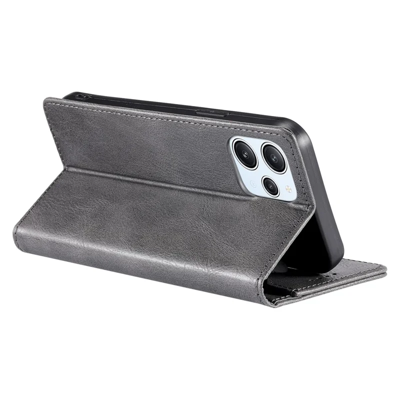 TTUDRCH Стиль 007 RFID-блокирующий чехол для Xiaomi Redmi 12 4G Stand Phone Case Wallet Leather Cover - Grey
