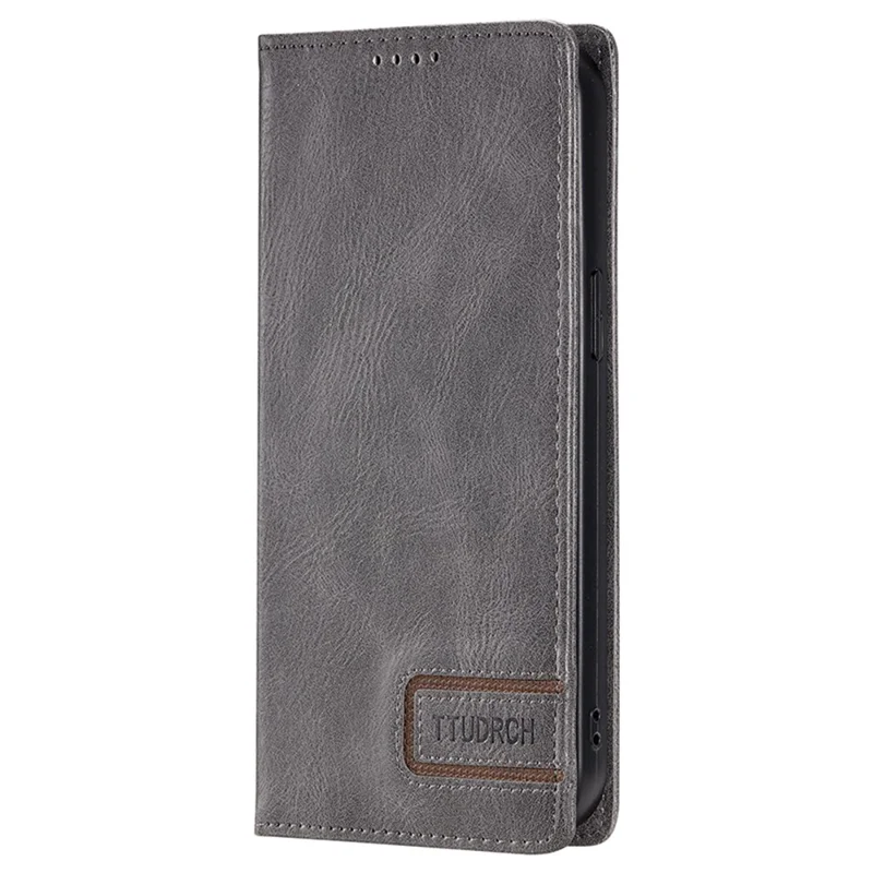 TTUDRCH Стиль 007 RFID-блокирующий чехол для Xiaomi Redmi 12 4G Stand Phone Case Wallet Leather Cover - Grey