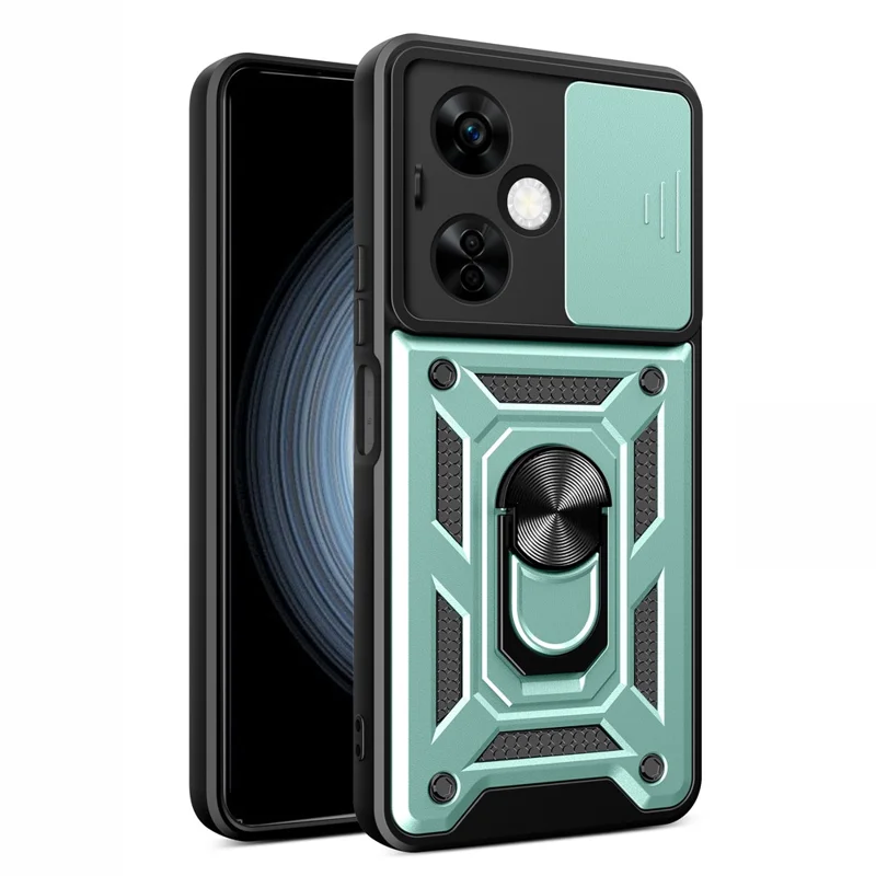 For OnePlus Nord CE 3 Lite 5G / N30 5G Rear Lens Protection Phone Case PC+TPU Cover with Kickstand - Green