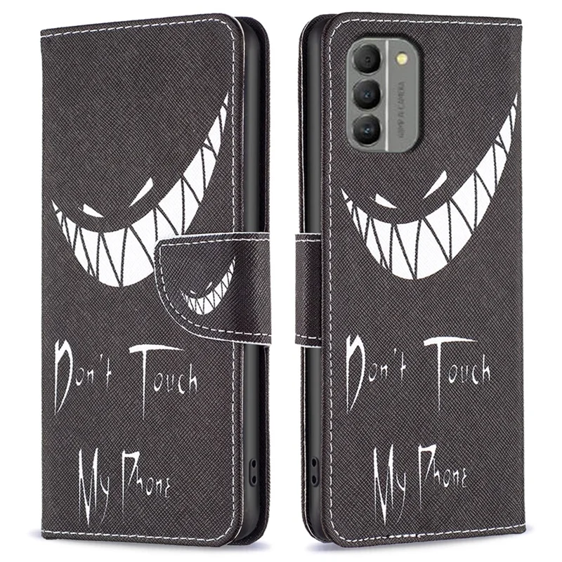 Für Nokia G310 Muster Drucken Wallet Case PU Leder Stand Magnetverschluss Telefonabdeckung - Fassen Sie mein Telefon nicht an