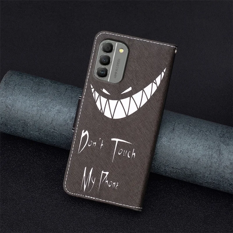 Für Nokia G310 Muster Drucken Wallet Case PU Leder Stand Magnetverschluss Telefonabdeckung - Fassen Sie mein Telefon nicht an