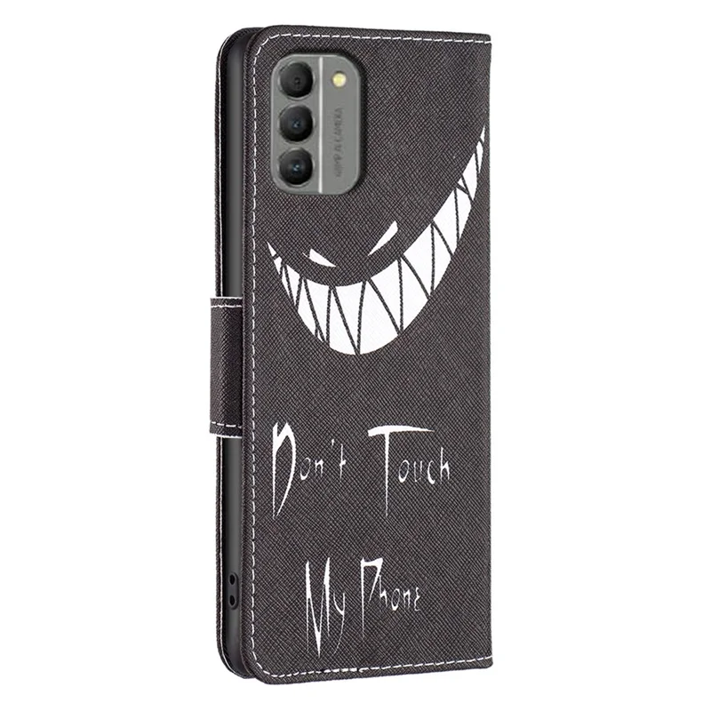 Für Nokia G310 Muster Drucken Wallet Case PU Leder Stand Magnetverschluss Telefonabdeckung - Fassen Sie mein Telefon nicht an