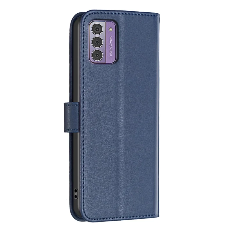 BINFEN COLOR BF17 Cell Phone Cover for Nokia G42 Wallet Stand TPU+PU Leather Phone Case - Blue