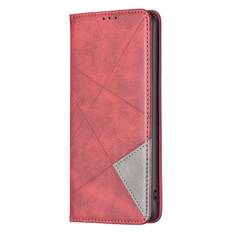 Étui de téléphone en cuir avec support pour Nokia G42 avec motif de ligne imprimé - Étui pour téléphone portable avec fentes pour cartes - Rouge