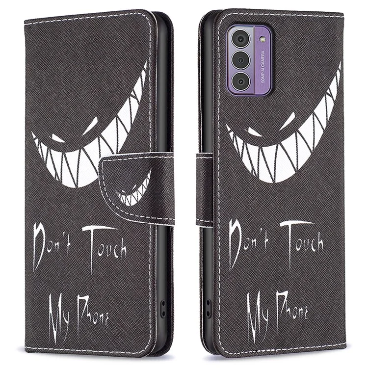 Per Nokia G42 Stand Cover PU Leather Pattern Printing Wallet Protective Flip Phone Case - Non toccare il mio telefono