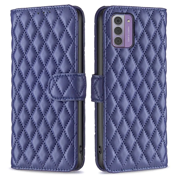 BINFEN COLOR BF Style-14 für Nokia G42 geprägte Brieftasche Cover Shell Stand PU Leder Handyhülle - Blau
