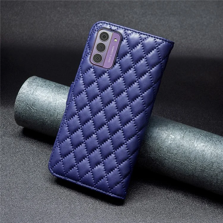 BINFEN COLOR BF Style-14 für Nokia G42 geprägte Brieftasche Cover Shell Stand PU Leder Handyhülle - Blau