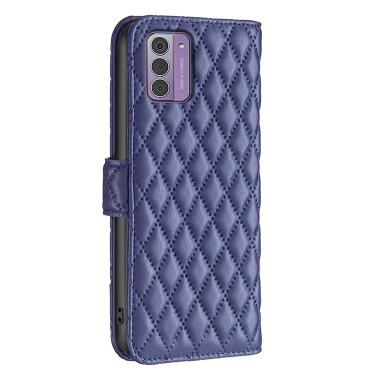 BINFEN COLOR BF Style-14 für Nokia G42 geprägte Brieftasche Cover Shell Stand PU Leder Handyhülle - Blau