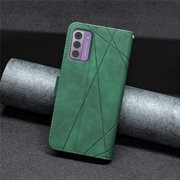 BINFEN COLOR BF05 Für Nokia G42 Geprägter Lederüberzug Handytasche Bumper-sicherer Geldbörsen-Ständer-Schale - Grün