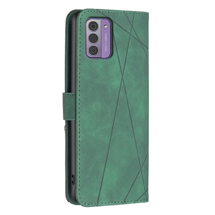 BINFEN COLOR BF05 Für Nokia G42 Geprägter Lederüberzug Handytasche Bumper-sicherer Geldbörsen-Ständer-Schale - Grün