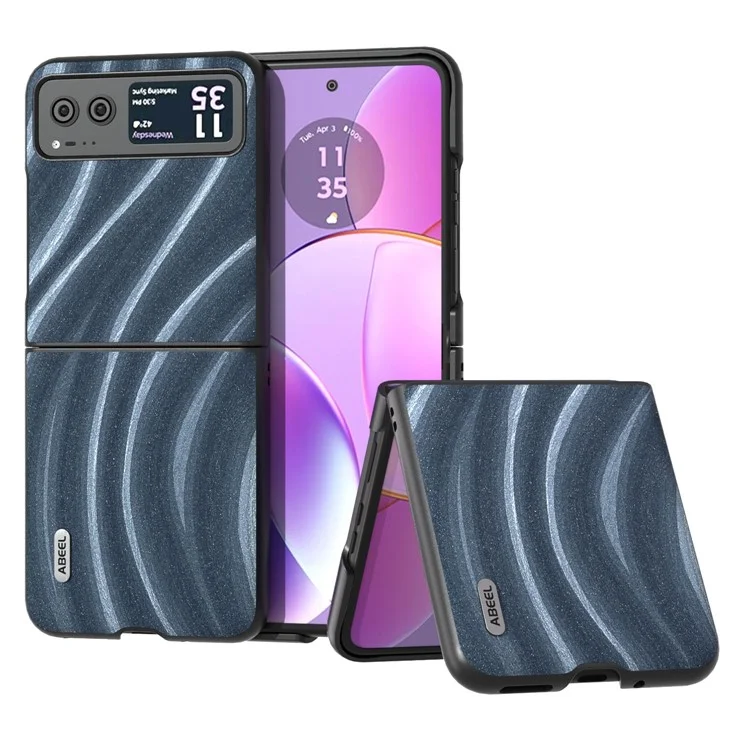 ABEEL Milky Way Series for Motorola Razr 40 5G Protective Phone Case PU Leather Coated PC Cover - Blue