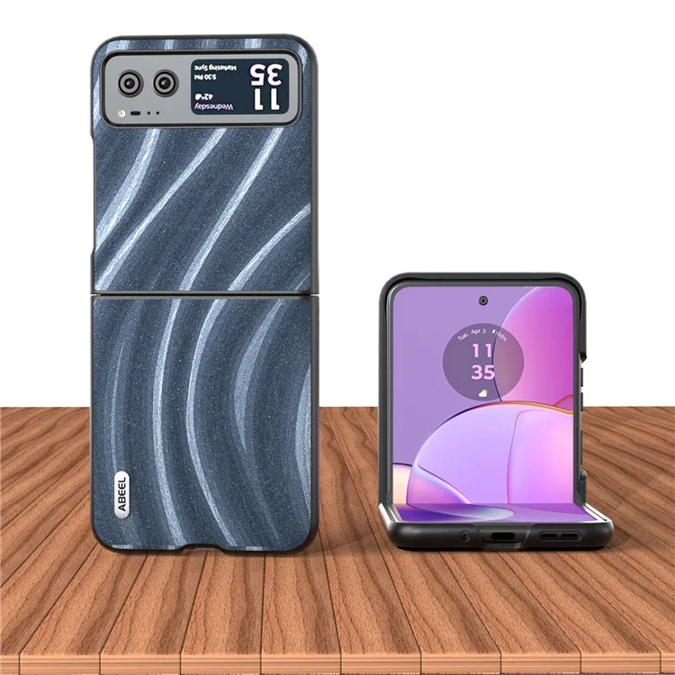 ABEEL Milky Way Series for Motorola Razr 40 5G Protective Phone Case PU Leather Coated PC Cover - Blue