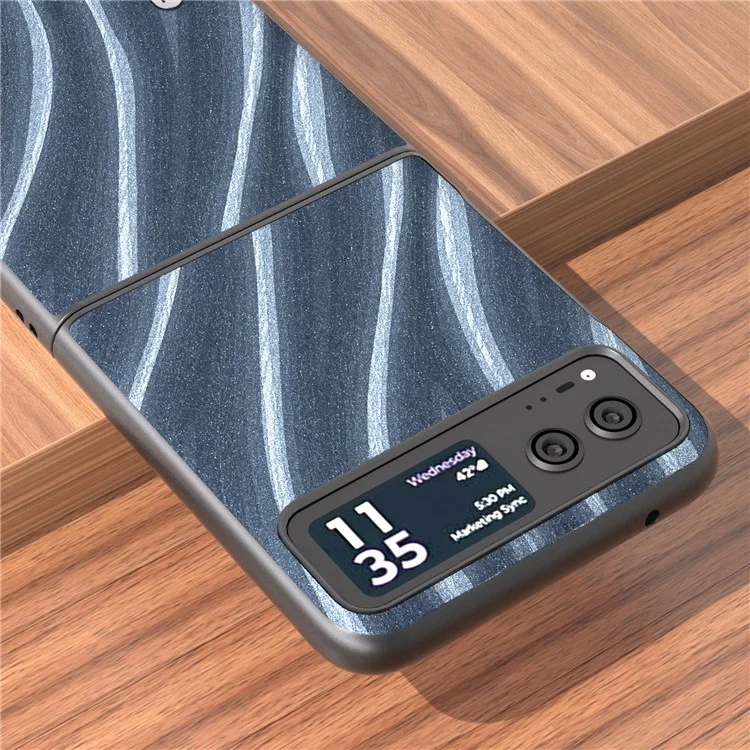 ABEEL Milky Way Series for Motorola Razr 40 5G Protective Phone Case PU Leather Coated PC Cover - Blue