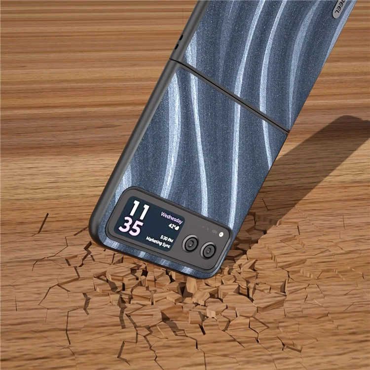 ABEEL Milky Way Series for Motorola Razr 40 5G Protective Phone Case PU Leather Coated PC Cover - Blue