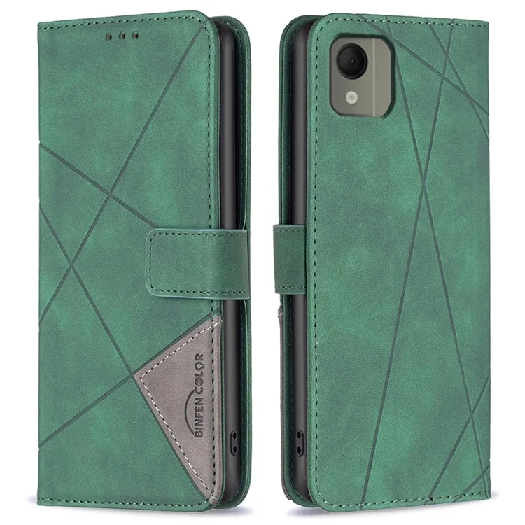 BINFEN COLOR BF05 Para Nokia C110 Capa de telefone Padrão impresso Carteira Suporte Capa de couro - Verde