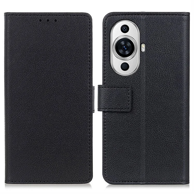 Para Huawei nova 11 Pro / nova 11 Ultra Capa de telefone com suporte e carteira de couro PU - Preta