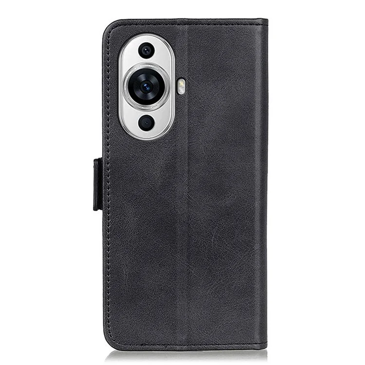 For Huawei nova 11 Pro / nova 11 Ultra Wallet Case Cowhide Texture PU Leather Phone Stand Cover - Black