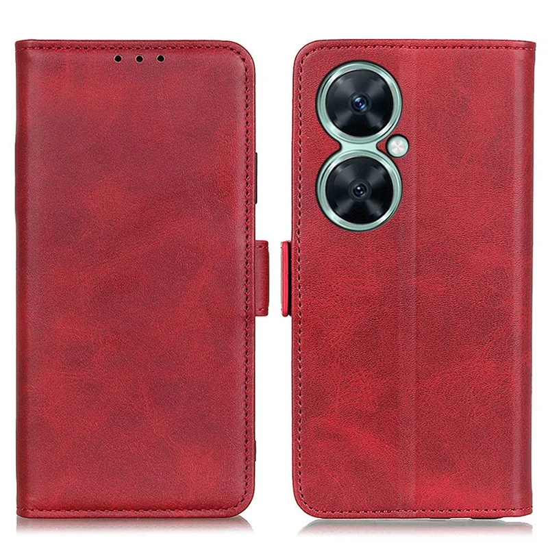 For Huawei nova 11i / Enjoy 60 Pro / Maimang 20 Cowhide Texture Phone Case PU Leather Wallet Stand Cover - Red