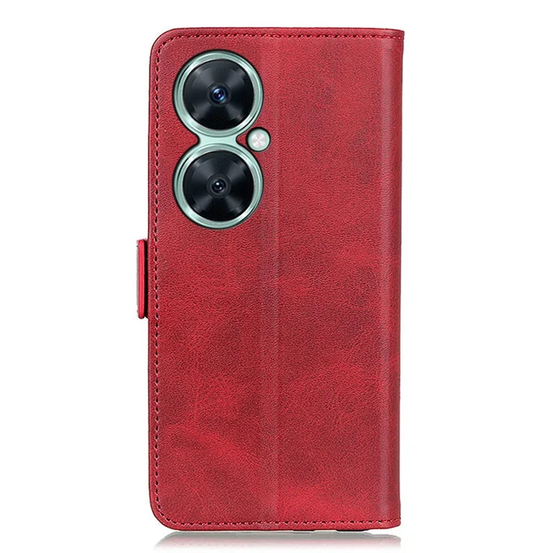 For Huawei nova 11i / Enjoy 60 Pro / Maimang 20 Cowhide Texture Phone Case PU Leather Wallet Stand Cover - Red