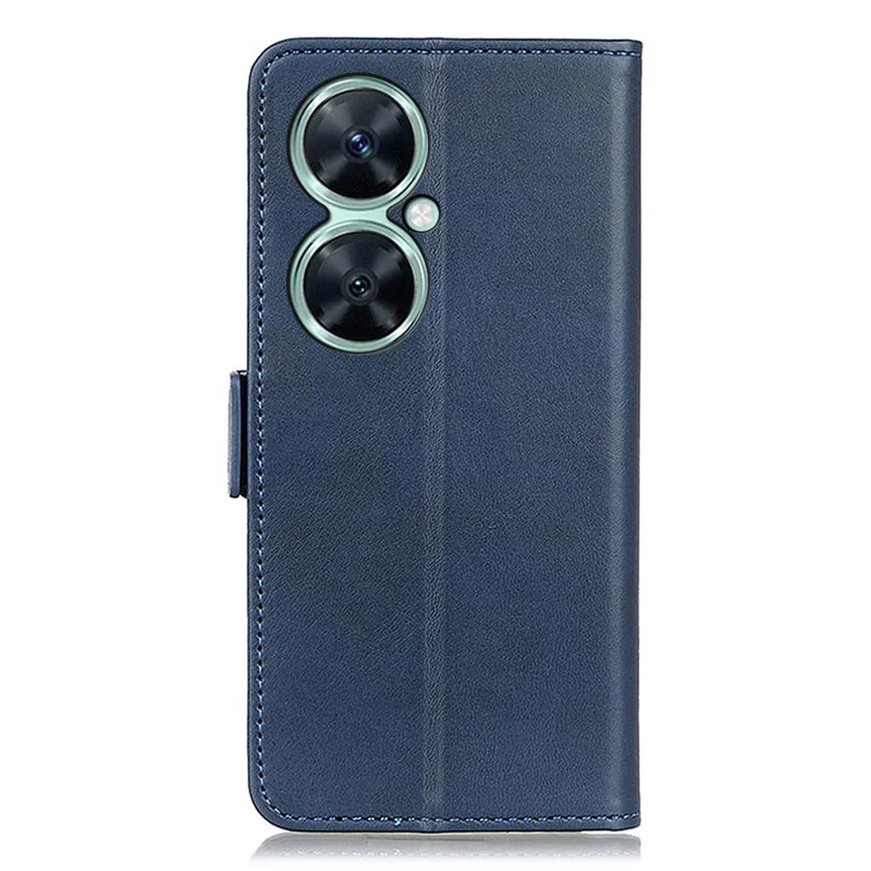 Für Huawei nova 11i / Enjoy 60 Pro / Maimang 20 Rindsleder-Textur Handyhülle Leder Brieftasche Stand Cover - Blau