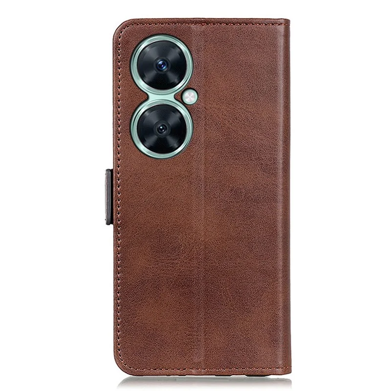 For Huawei nova 11i / Enjoy 60 Pro / Maimang 20 Cowhide Texture Phone Case PU Leather Wallet Stand Cover - Brown