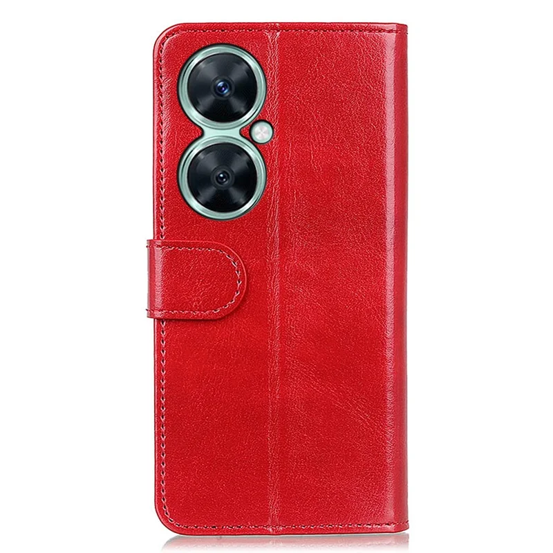 For Huawei nova 11i / Enjoy 60 Pro / Maimang 20 Phone Leather Case Stand Wallet Crazy Horse Texture Cover - Red