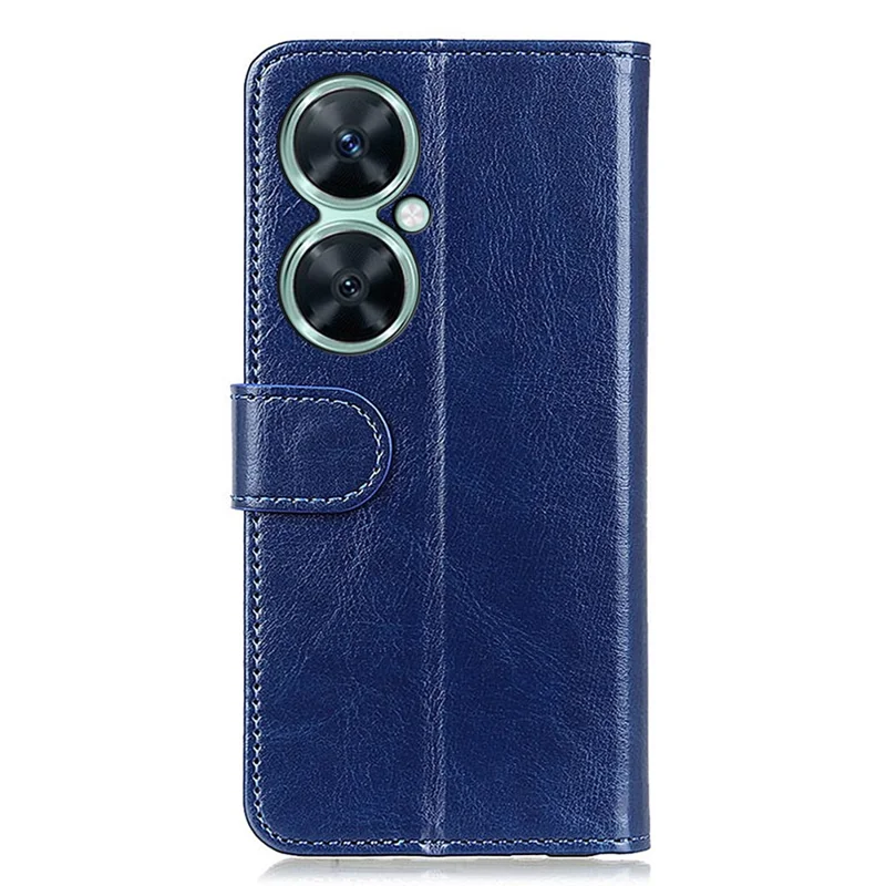 For Huawei nova 11i / Enjoy 60 Pro / Maimang 20 Phone Leather Case Stand Wallet Crazy Horse Texture Cover - Blue