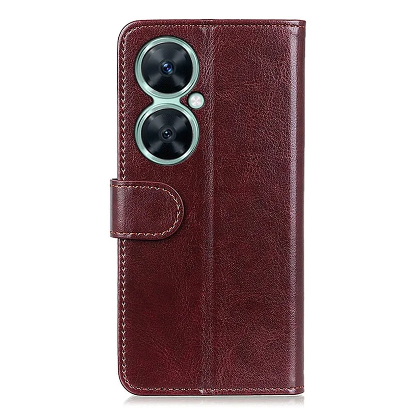 For Huawei nova 11i / Enjoy 60 Pro / Maimang 20 Phone Leather Case Stand Wallet Crazy Horse Texture Cover - Brown