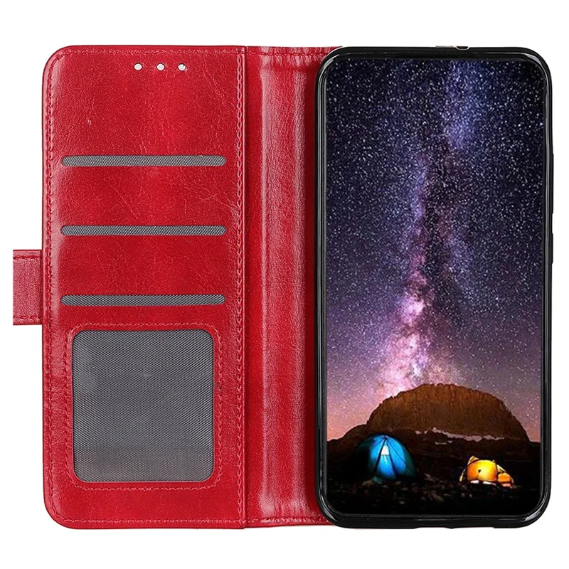 For Huawei nova 11 / nova 12s 4G / nova 12 Lite 4G Flip Wallet Case Crazy Horse Texture PU Leather Stand Phone Cover - Red
