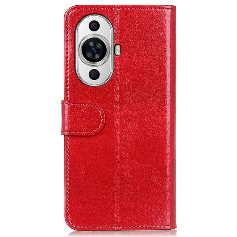 For Huawei nova 11 / nova 12s 4G / nova 12 Lite 4G Flip Wallet Case Crazy Horse Texture PU Leather Stand Phone Cover - Red