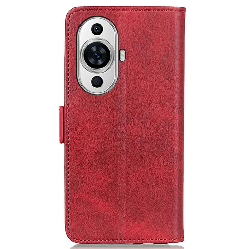 For Huawei nova 11 / nova 12s 4G / nova 12 Lite 4G Dustproof Cell Phone Cover Cowhide Texture PU Leather Wallet Stand Phone Case Shell - Red