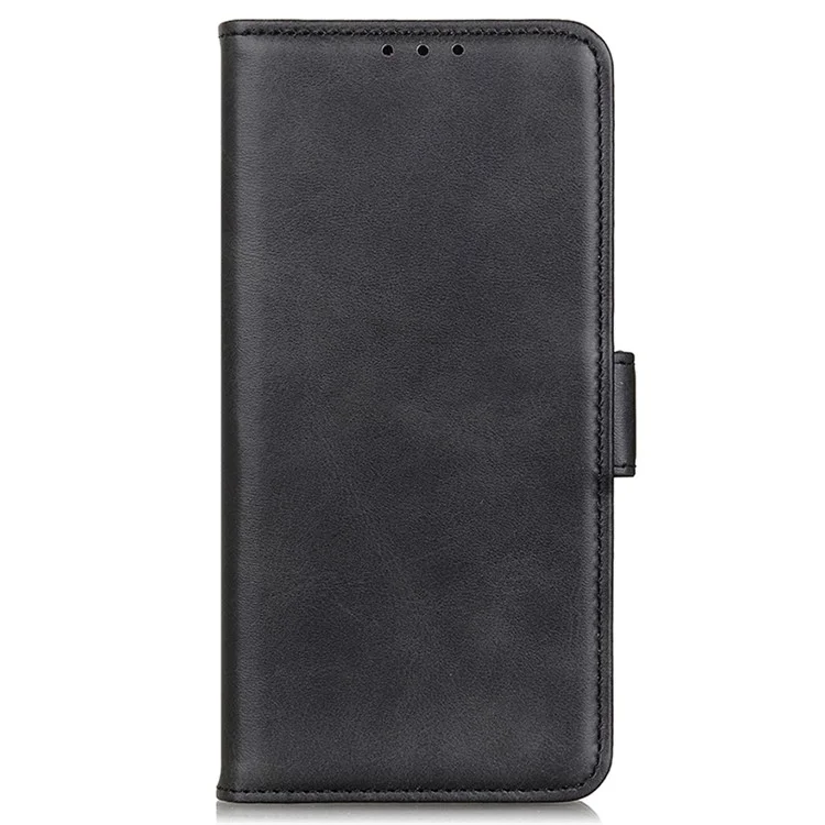 Для Xiaomi Redmi 12 4G Flip Wallet Case PU Leather Cowhide Texture Stand Protective Phone Cover - Black