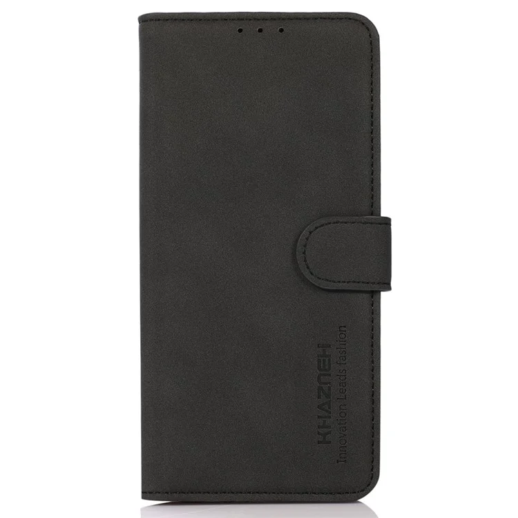 KHAZNEH For Samsung Galaxy S23 FE Textured PU Leather Case Phone Cover with Wallet Stand - Black