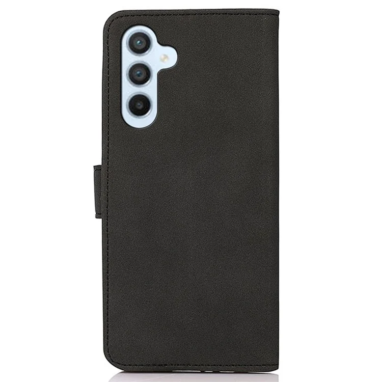KHAZNEH For Samsung Galaxy S23 FE Textured PU Leather Case Phone Cover with Wallet Stand - Black