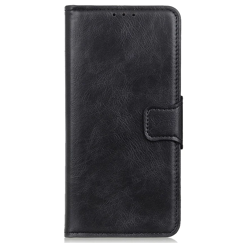 For Samsung Galaxy S23 FE Leather Wallet Case Crazy Horse Texture Stand Folio Cell Phone Cover - Black
