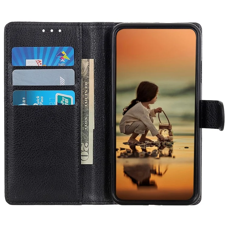 Para Samsung Galaxy S23 FE Cubierta de Flip de Cuero de PU Protectora de Billetera de Soporte - Negro
