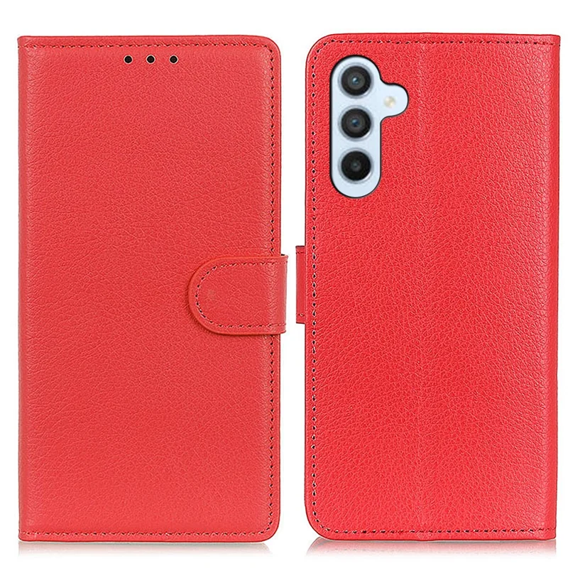 For Samsung Galaxy S23 FE PU Leather Flip Cover Stand Wallet Protective Phone Case - Red