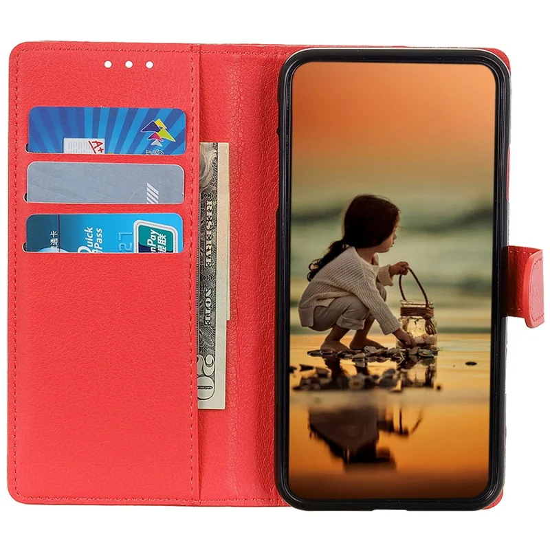 For Samsung Galaxy S23 FE PU Leather Flip Cover Stand Wallet Protective Phone Case - Red