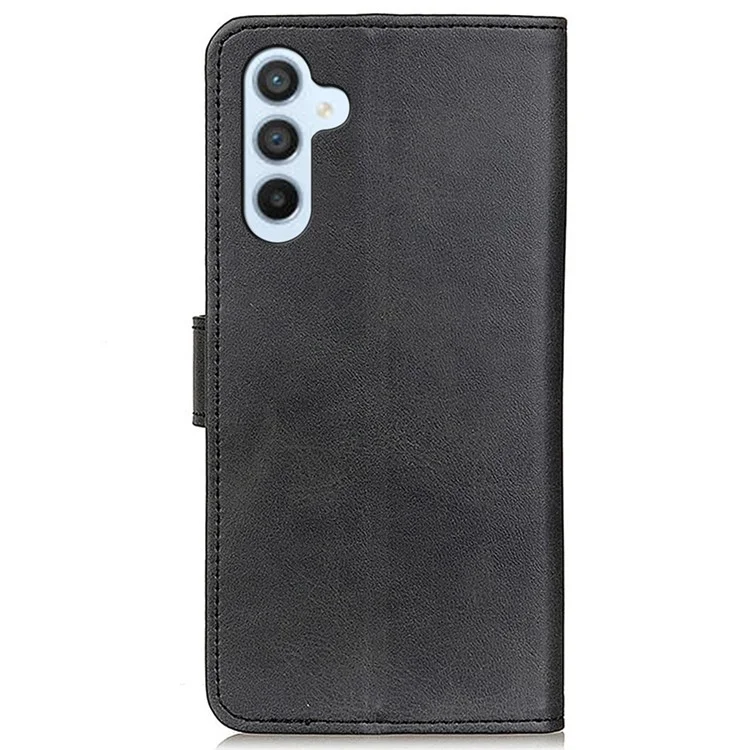 Per Samsung Galaxy S23 FE Custodia in pelle PU Texture in pelle bovina Stand Portafoglio Flip Cover - Nero