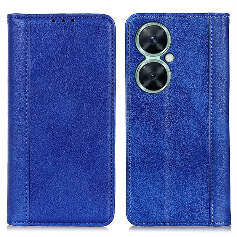 For Huawei nova 11i / Enjoy 60 Pro / Maimang 20 Wallet Stand Phone Case Litchi Texture Split Leather Cover - Blue