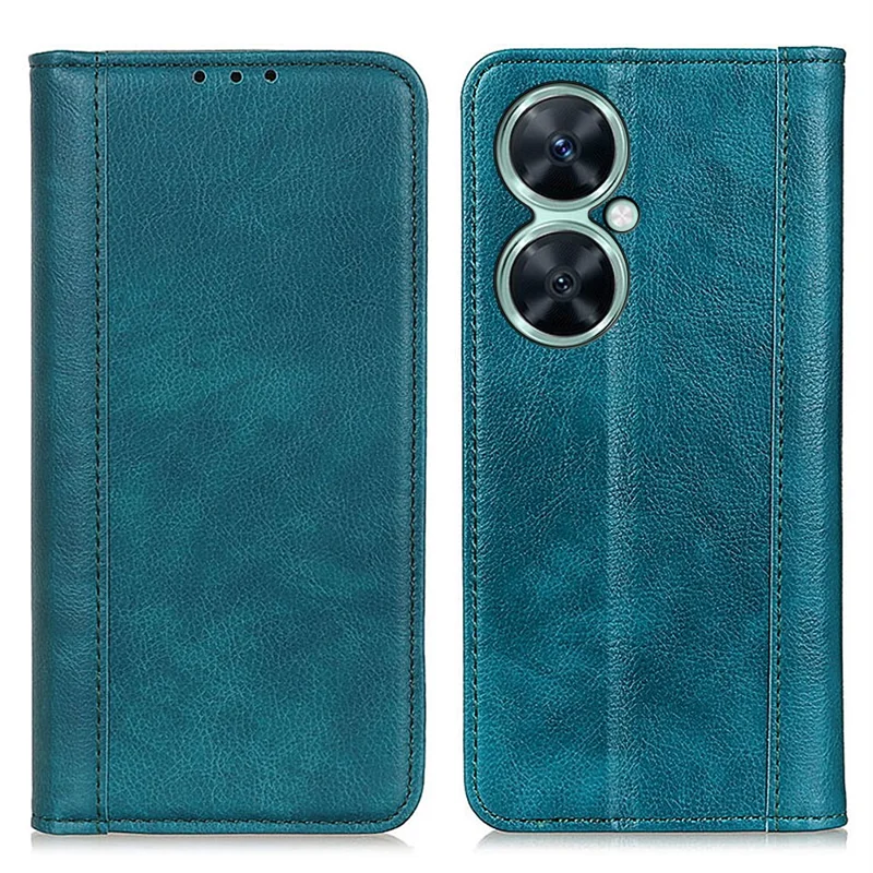 For Huawei nova 11i / Enjoy 60 Pro / Maimang 20 Wallet Stand Phone Case Litchi Texture Split Leather Cover - Green