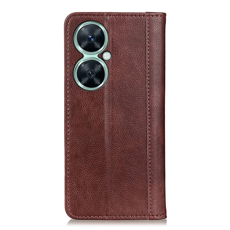 For Huawei nova 11i / Enjoy 60 Pro / Maimang 20 Wallet Stand Phone Case Litchi Texture Split Leather Cover - Brown